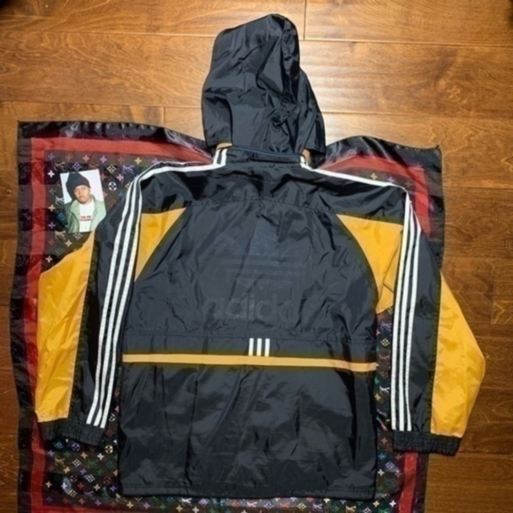 Imported Vintage 80s Adidas Windbreaker Jacket Double Graphic Logo 3 Stripes